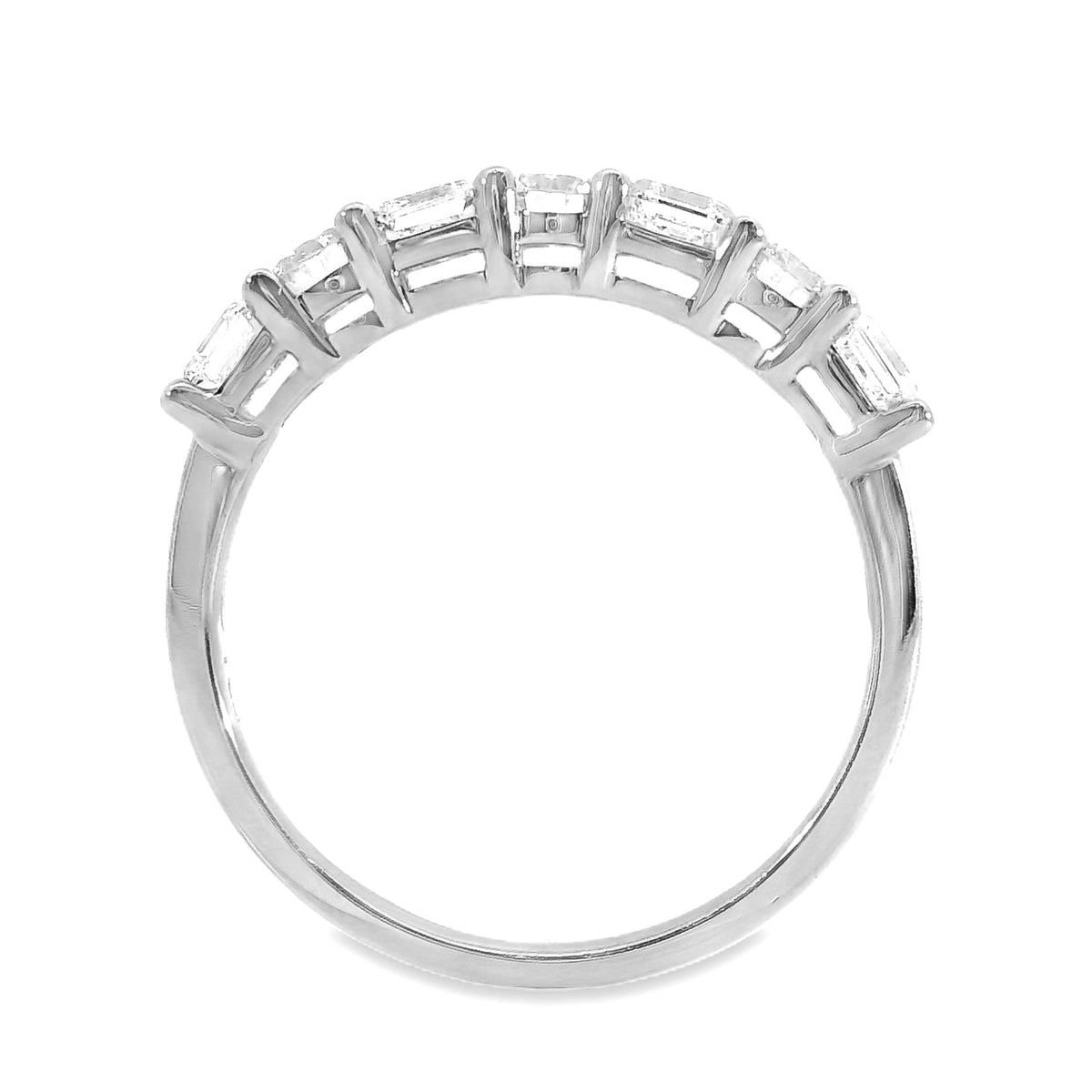 Phillipa 9ct White Gold Alternating Round and Asscher Cut Lab Grown Diamond Ring