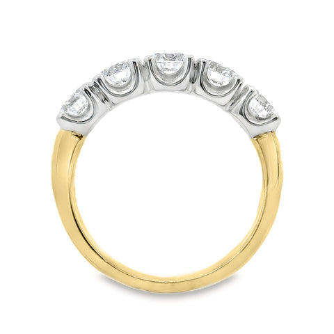 Carolyne 9ct Yellow Gold Lab Grown Diamond 5 Stone Ring 2.00ct TDW
