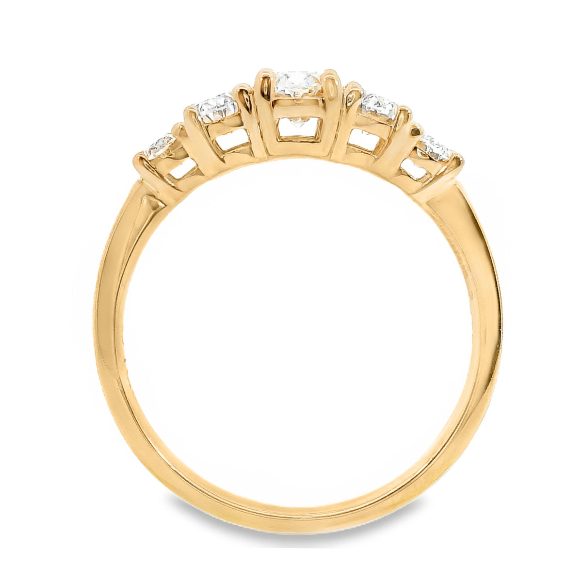 May 9ct Yellow Gold Graduated Oval Lab Grown Diamond Ring