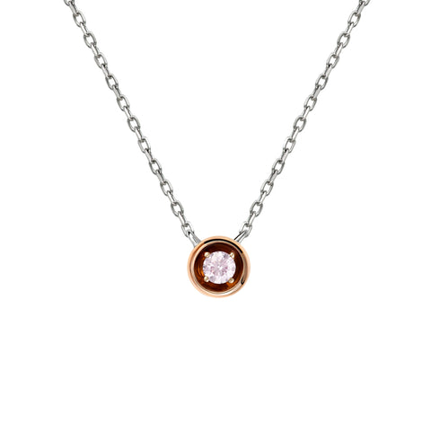 18ct Rose And White Gold Blush Pink Diamond Ophelia Necklace