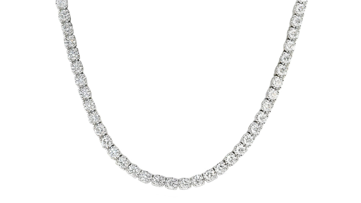 9ct White Gold Lab Grown Diamond Tennis Necklace 6.93ct TDW