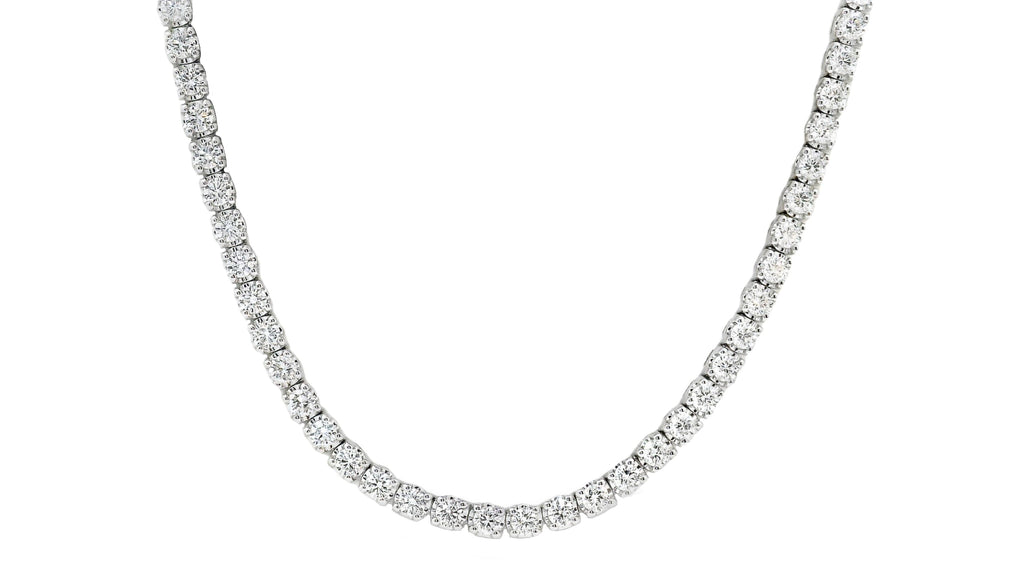 9ct White Gold Lab Grown Diamond Tennis Necklace 6.93ct TDW
