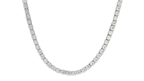 9ct White Gold Lab Grown Diamond Tennis Necklace 6.93ct TDW