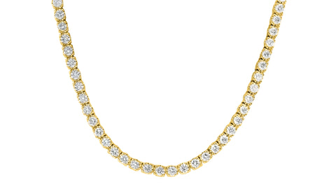 9ct Yellow Gold Lab Grown Diamond Tennis Necklace 7.01ct TDW