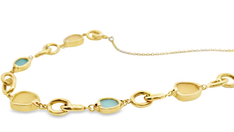 9ct Yellow Gold Bezel Set Dolomite Necklace