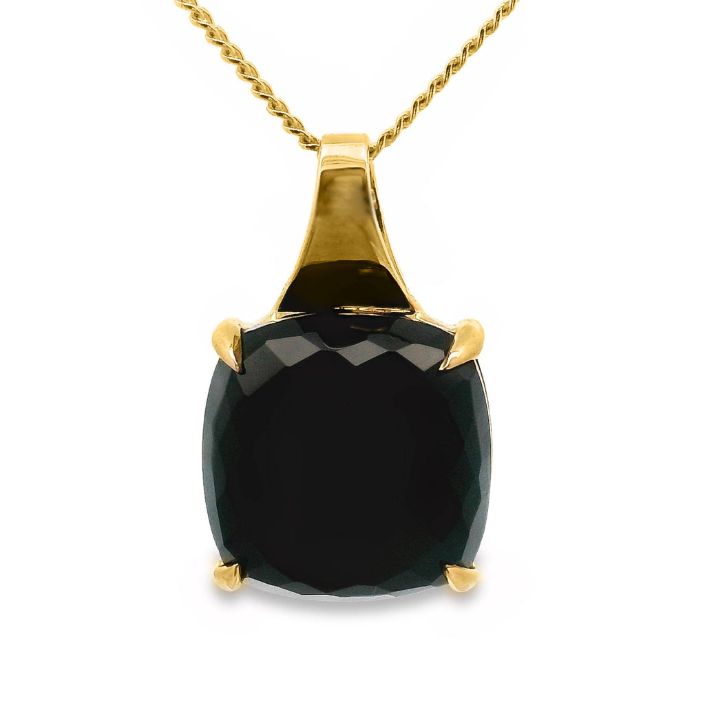 9ct Yellow Gold Onyx Pendant