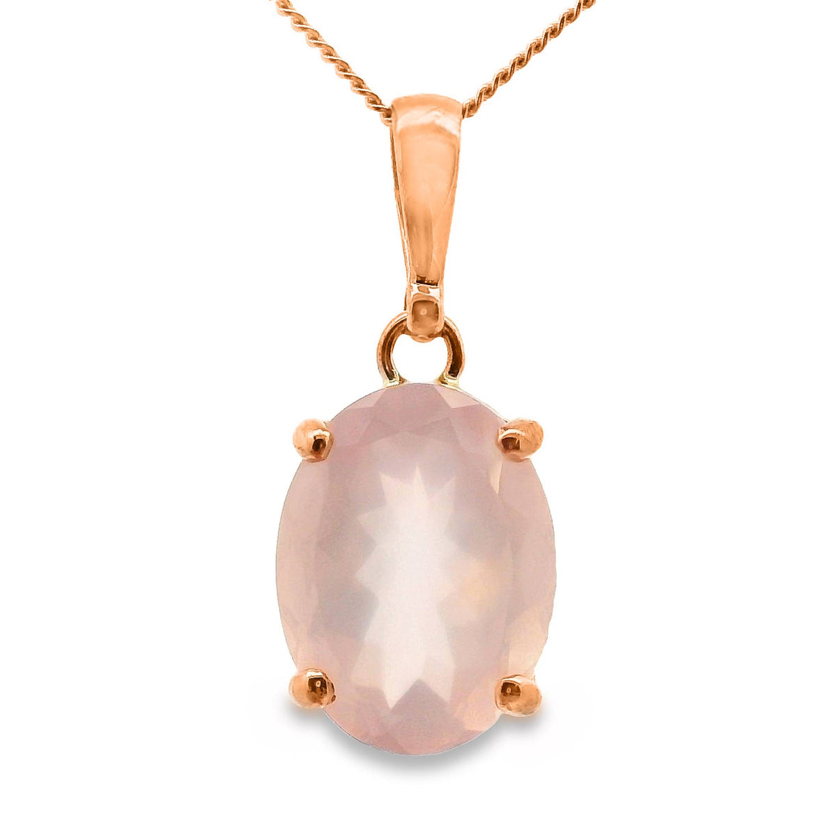 Rose Gold Rose Quartz Pendant