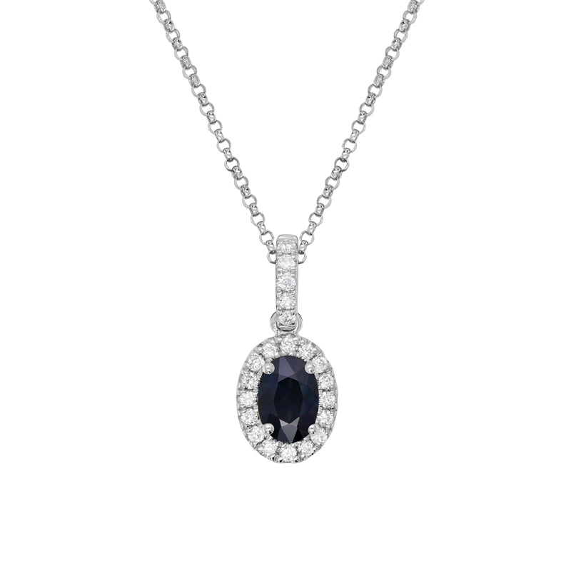 Sapphire Dreams 18ct White Gold Natural Australian Sapphire And Diamond Pendant