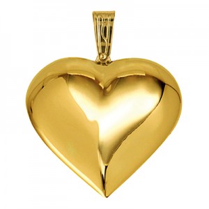 9ct Yellow Gold Puff Heart Pendant