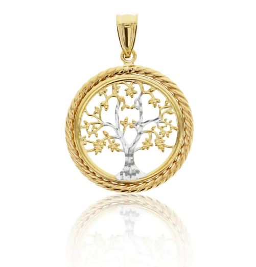 9ct Yellow & White Gold Tree Of Life Pendant