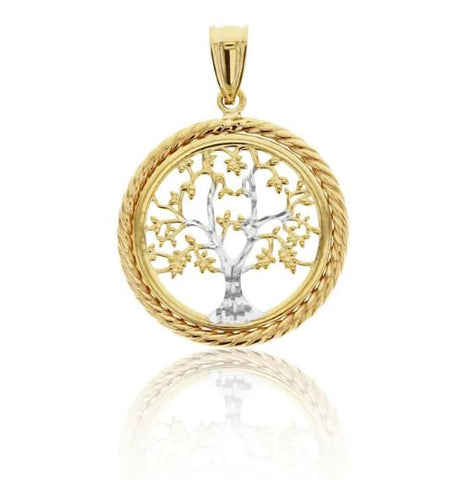 9ct Yellow & White Gold Tree Of Life Pendant