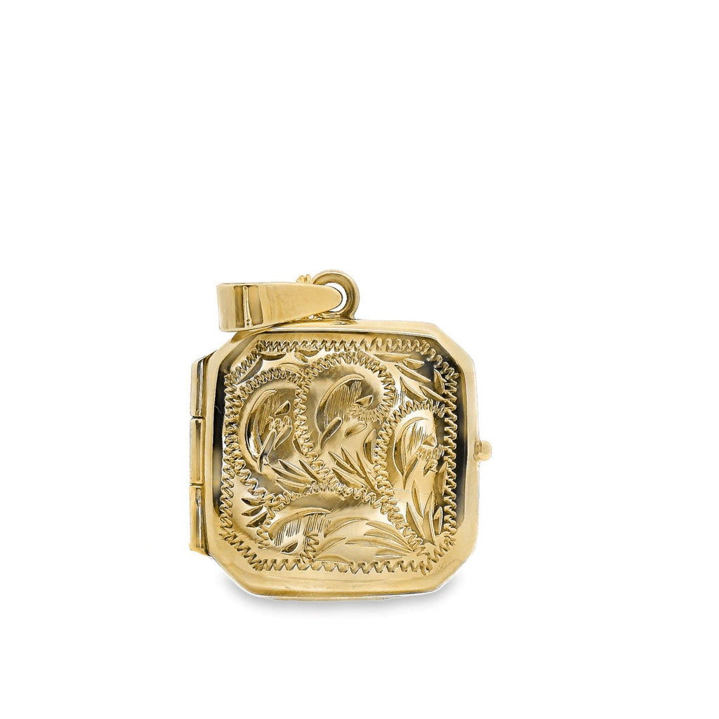 9ct Yellow Gold Engraved Locket