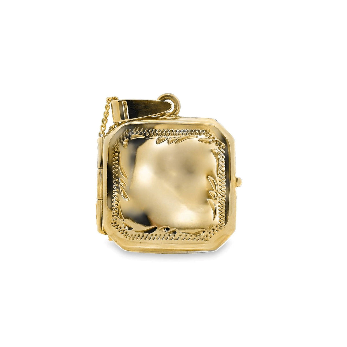 9ct Yellow Gold Engraved Edge Locket