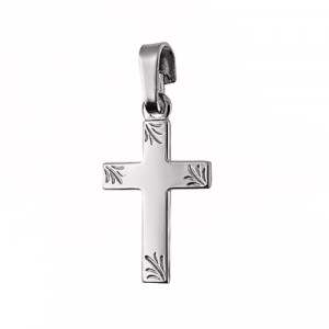 9ct White Gold Medium Fancy Cross