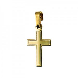 9ct Yellow Gold Medium Cross With Border