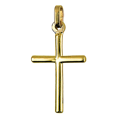 9ct Yellow Gold Medium Tubular Cross