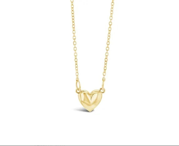9ct Yellow Gold Rounded Heart Necklace