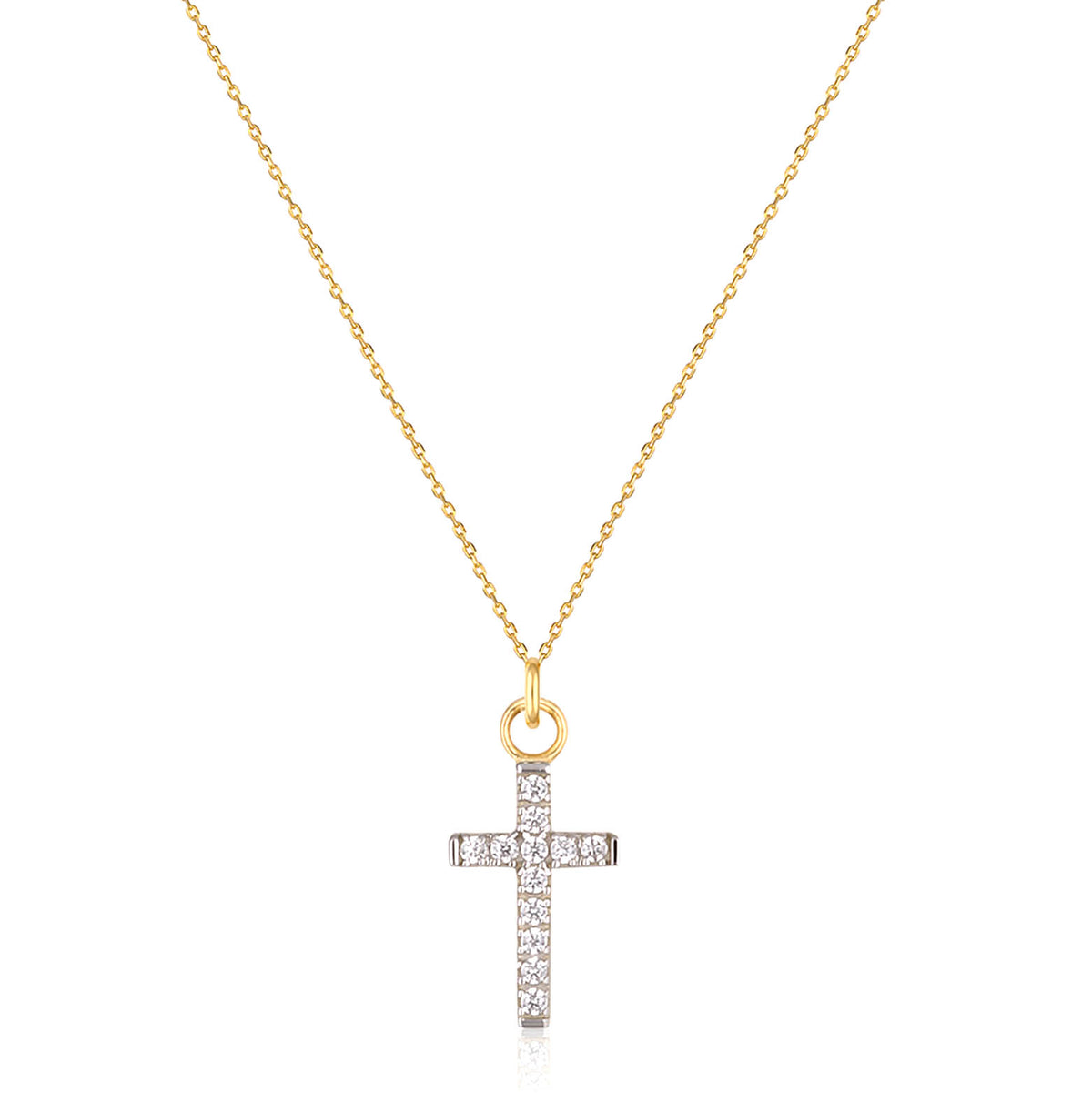 9ct Yellow Gold Cross On Fine Chain