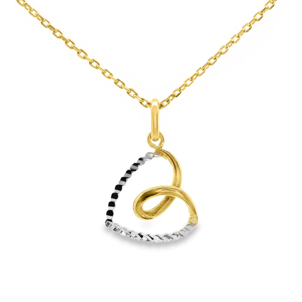 9ct Yellow Gold Fancy Heart Pendant