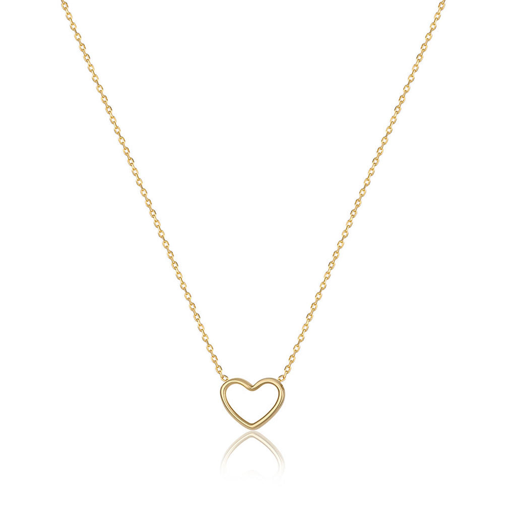 9ct Yellow Gold Heart Pendant On 9ct Gold Chain