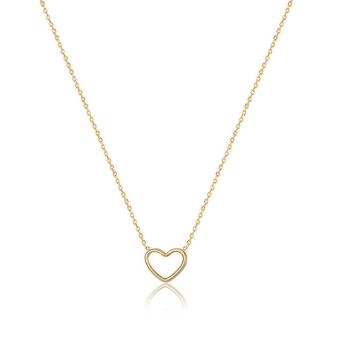 9ct Yellow Gold Heart Pendant On 9ct Gold Chain