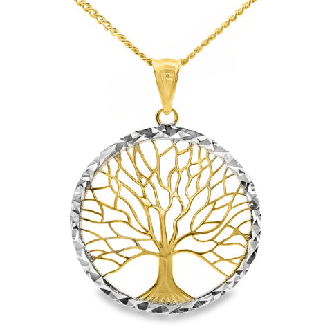 9ct Two Tone Tree Of Life Pendant