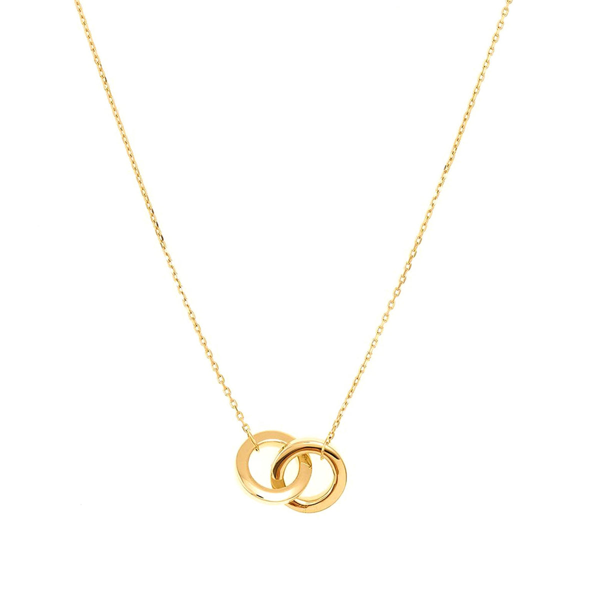 9ct Yellow Gold Interlinked Circle Pendant Necklace