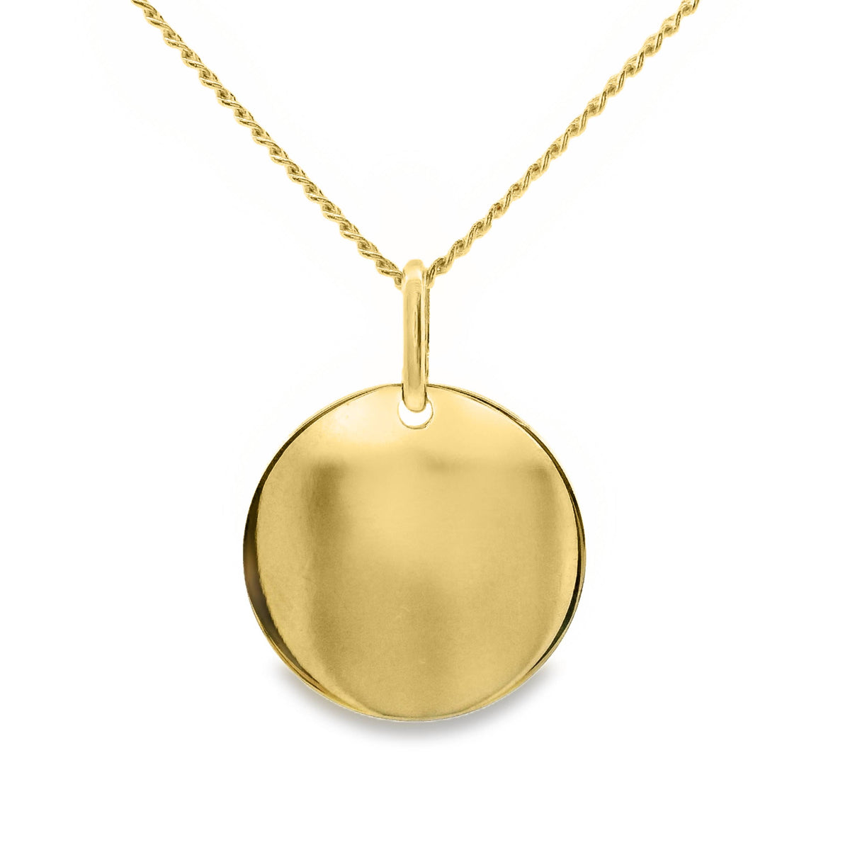 9ct Yellow Gold Engravable Disc 14.5mm