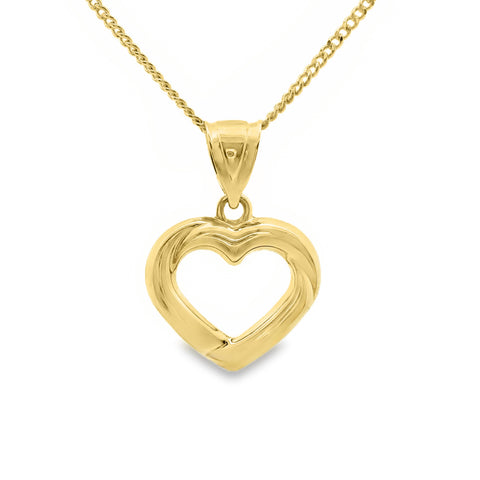 9ct Yellow Gold Open Heart Pendant