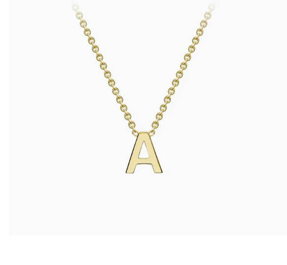 9ct Yellow Gold Mini Initial A Necklace