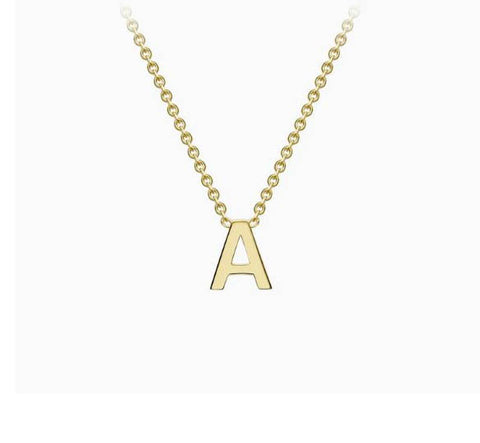 9ct Yellow Gold Mini Initial A Necklace