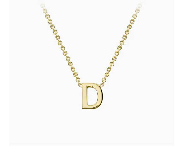9ct Yellow Gold Mini Initial D Necklace