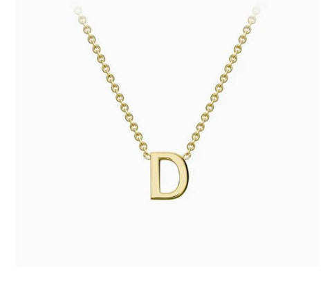 9ct Yellow Gold Mini Initial D Necklace