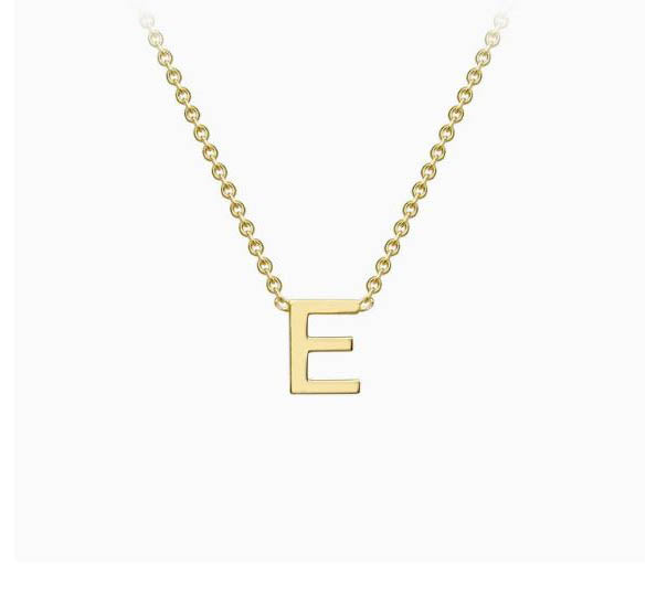 9ct Yellow Gold Mini Initial E Necklace
