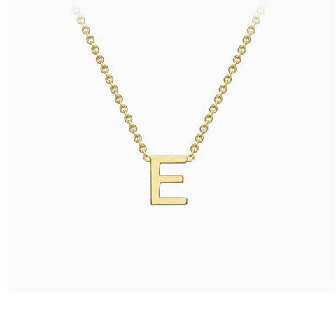 9ct Yellow Gold Mini Initial E Necklace