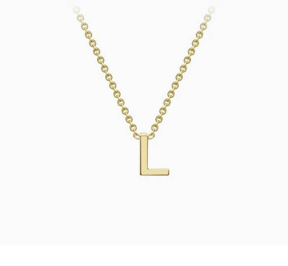 9ct Yellow Gold Mini Initial L Necklace