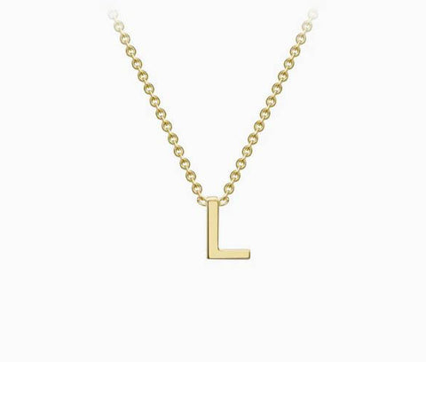 9ct Yellow Gold Mini Initial L Necklace