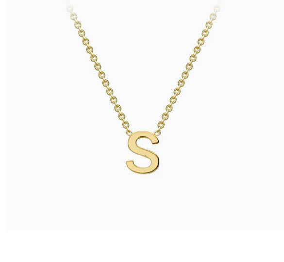 9ct Yellow Gold Mini Initial S Necklace