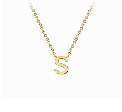 9ct Yellow Gold Mini Initial S Necklace