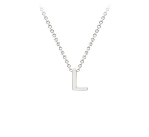 9ct White Gold Mini Initial L Necklace