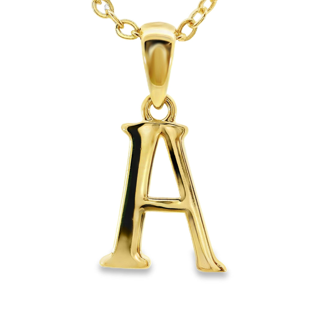 9ct Yellow Gold Initial A Pendant