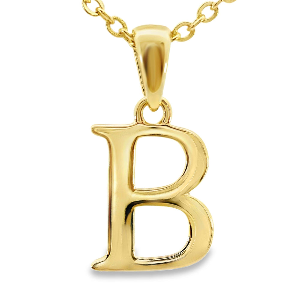 9ct Yellow Gold Initial B Pendant