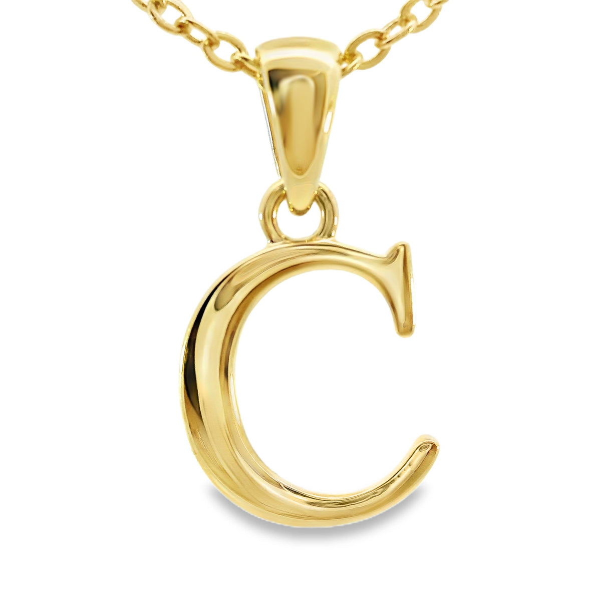 9ct Yellow Gold Initial C Pendant
