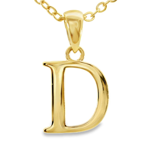 9ct Yellow Gold Initial D Pendant