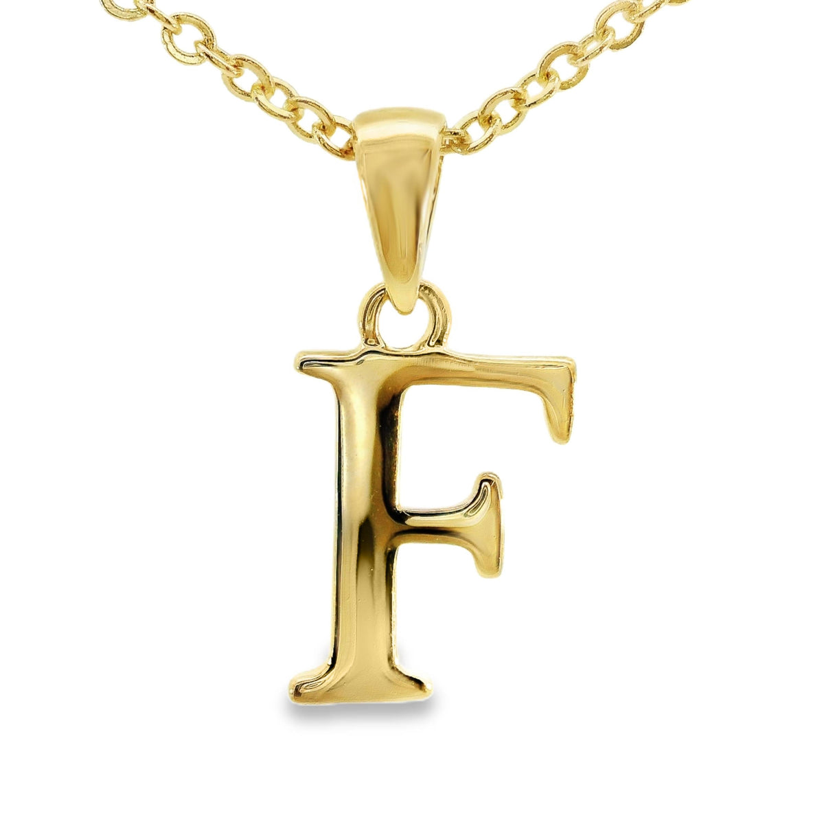9ct Yellow Gold Initial F Pendant