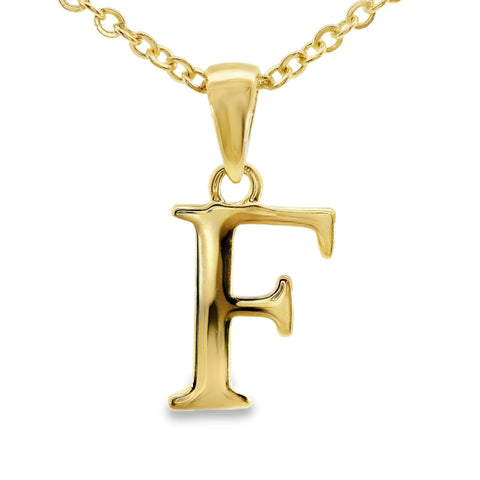 9ct Yellow Gold Initial F Pendant