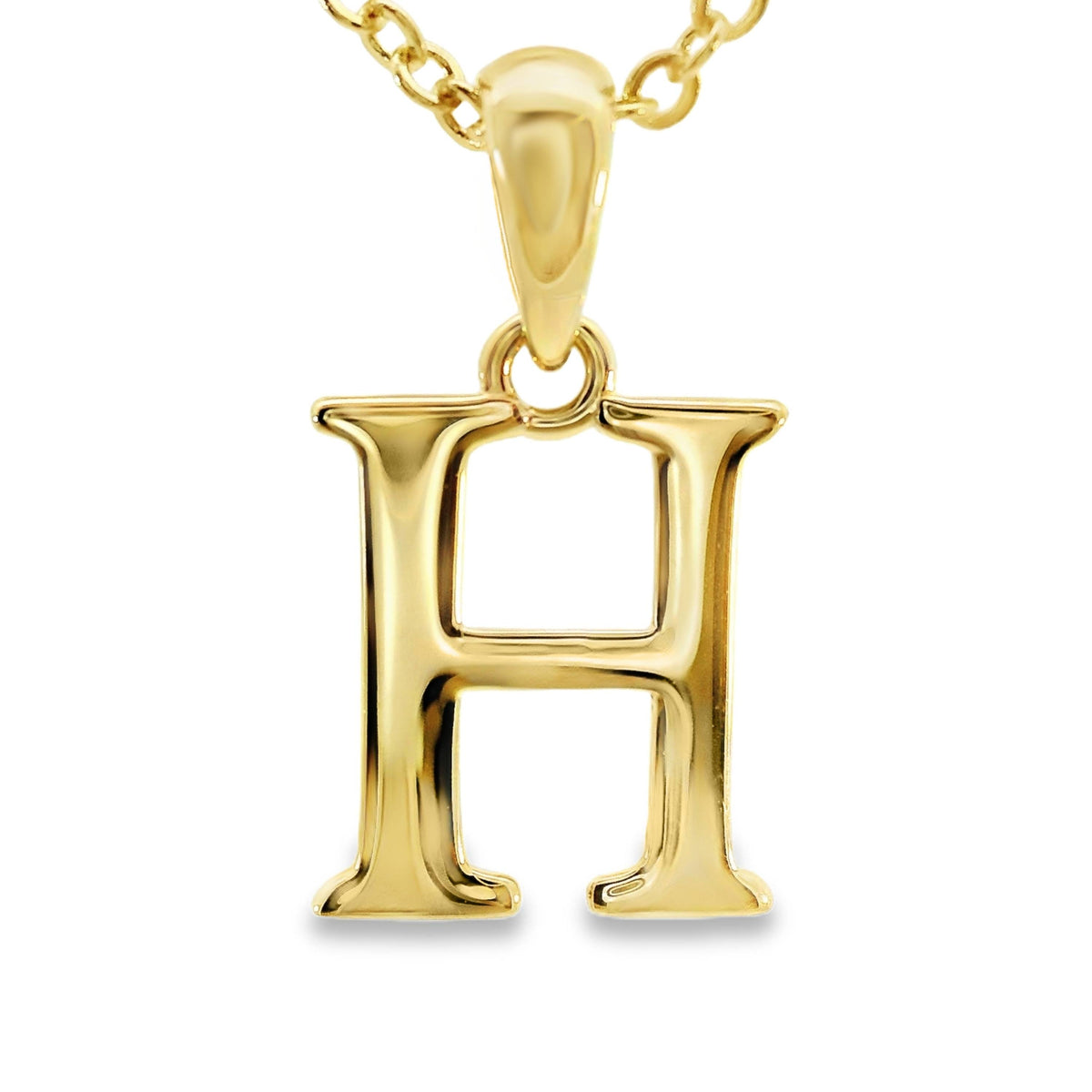 9ct Yellow Gold Initial H Pendant