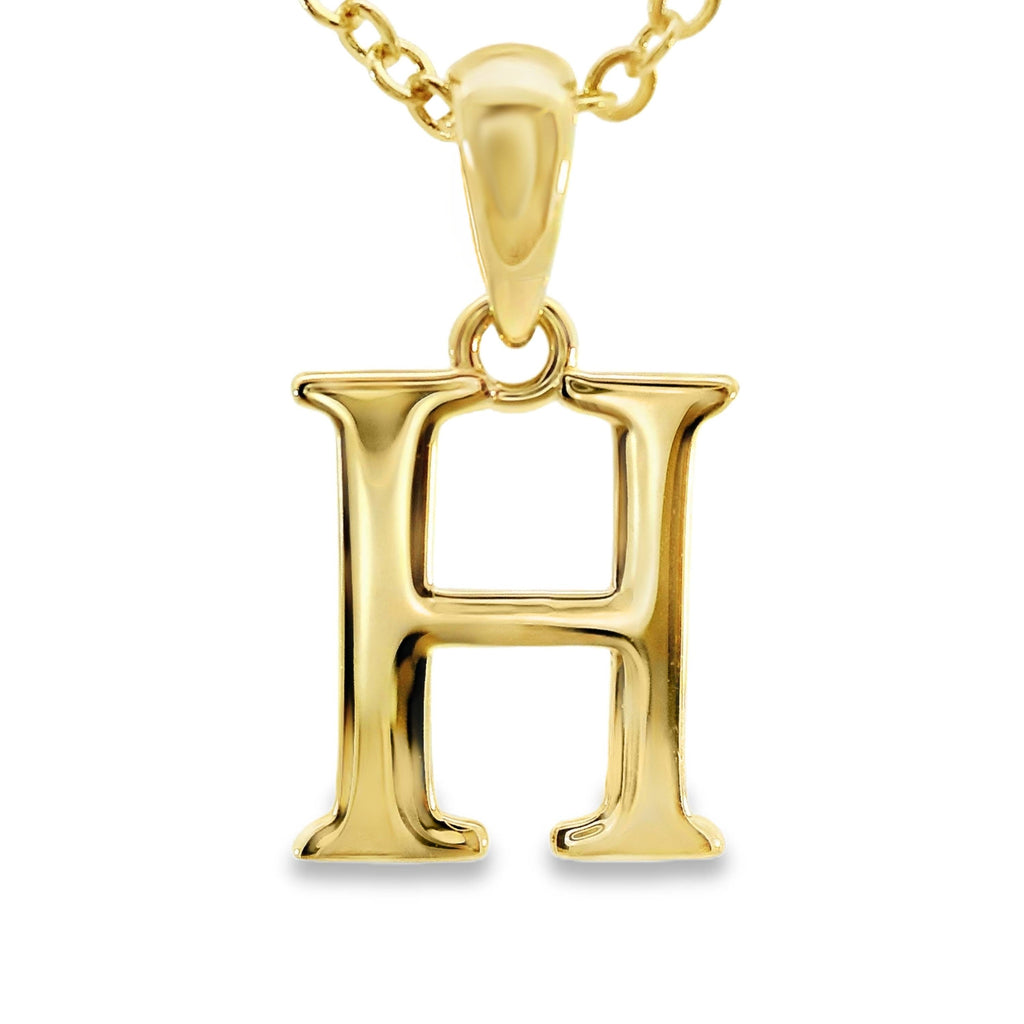 9ct Yellow Gold Initial H Pendant
