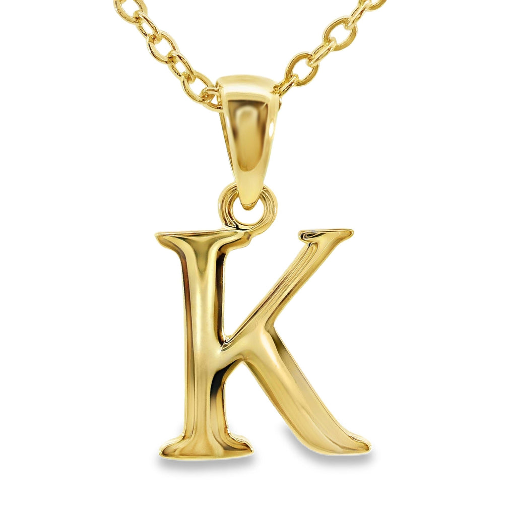 9ct Yellow Gold Initial K Pendant