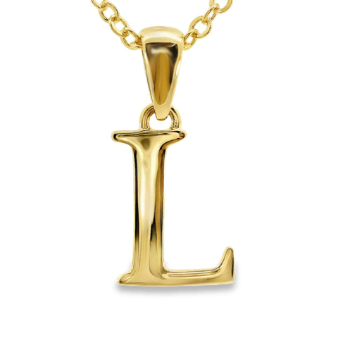 9ct Yellow Gold Initial L Pendant